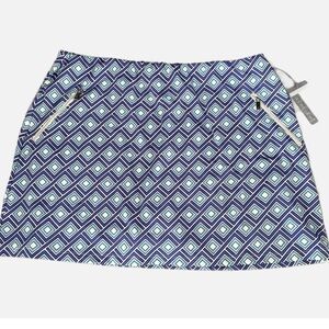 Tail Blue and White Geometric Tennis Golf Athletic Skirt with attached shorts